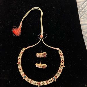 Adjustable necklace with coordinating earrings